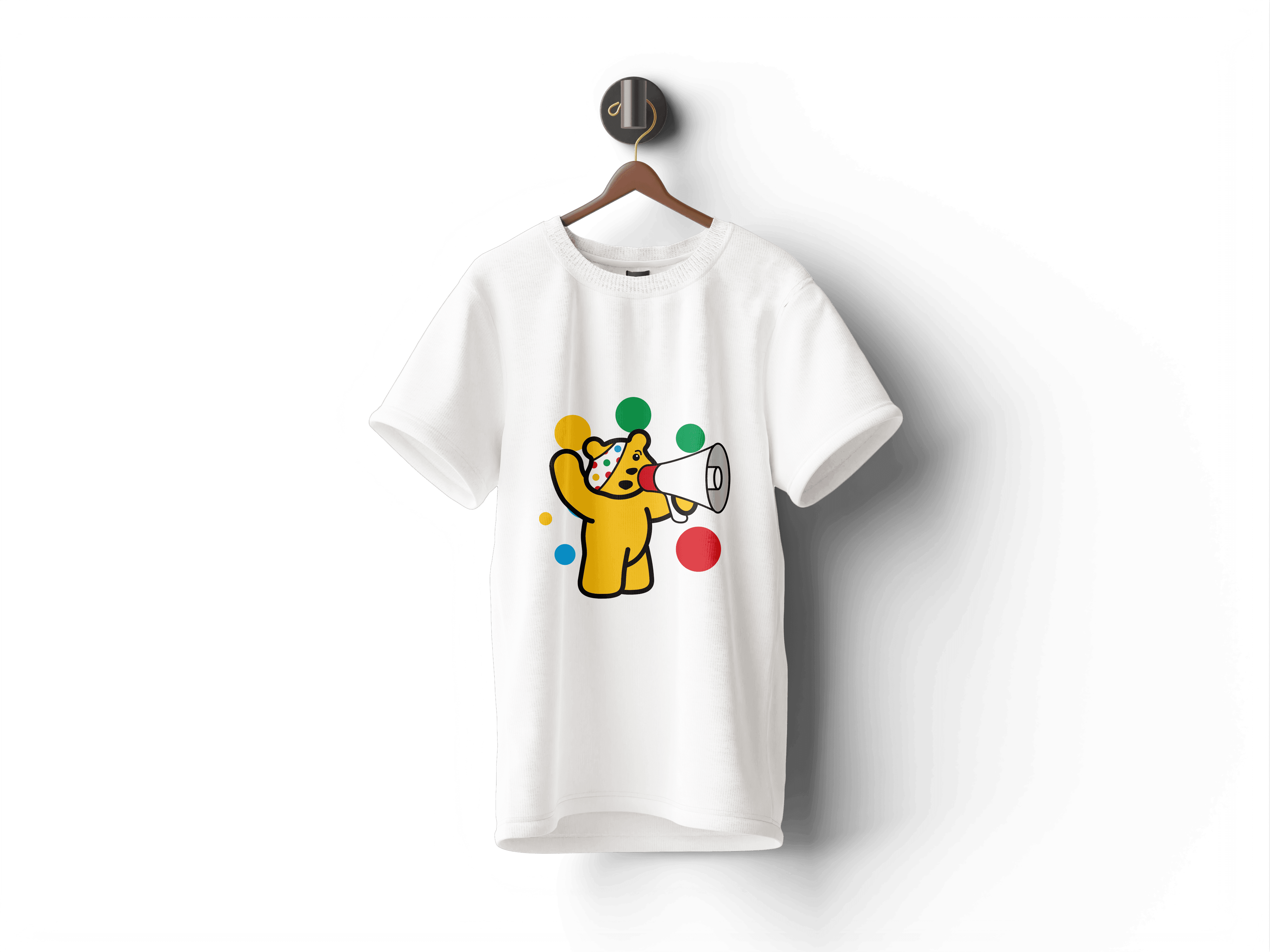 Pudsey Bear T-shirt | Pudsey with Megaphone - Pudsey Clothes