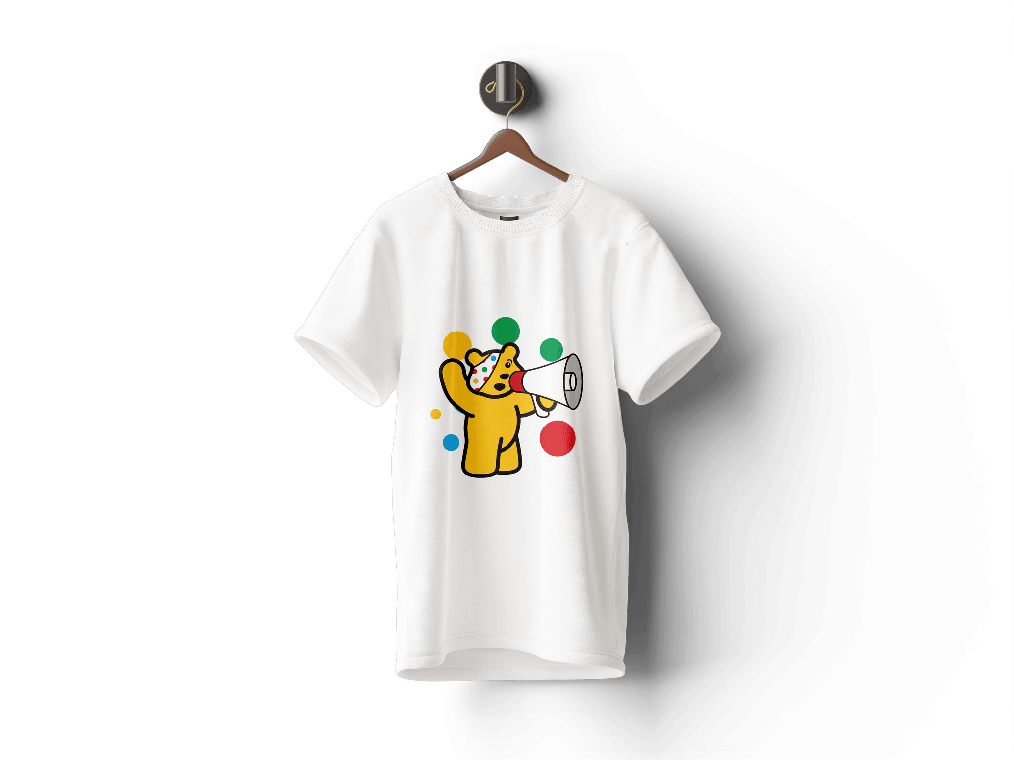 Pudsey Bear T-shirt | Pudsey with Megaphone - Pudsey Clothes